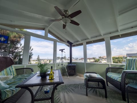 Newly painted sunroom.  A lot brighter than the previous color scheme.