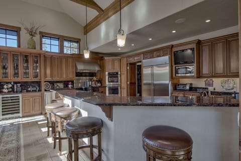 Kitchen, cook top with 6 burners, griddle & warming rack, 2 dishwashers