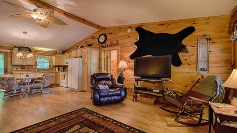 Great room view with tv and additional seating