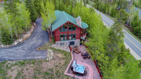 Aerial View of Driveway and House and Patio