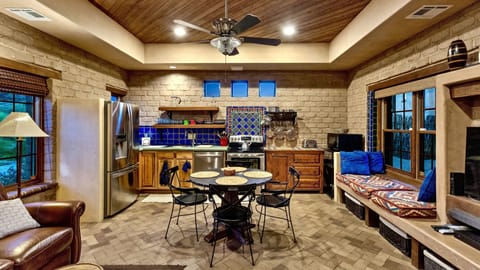 Easy access describes this fully equipped kitchen with spices and coffee maker