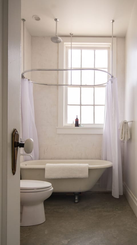 Downstairs Bath with Rain Shower and Clawfoot Tub