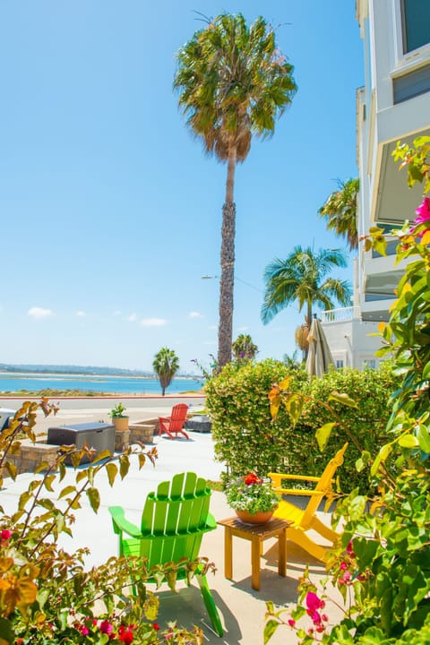 View from front of condo.  Patio furniture is on neighbors property.  
