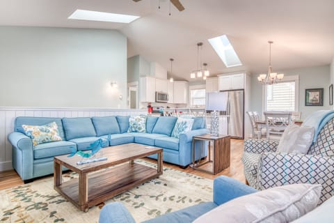 Windows on the ceiling for warm sunlight