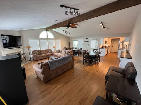 Main room with 65" TV. 