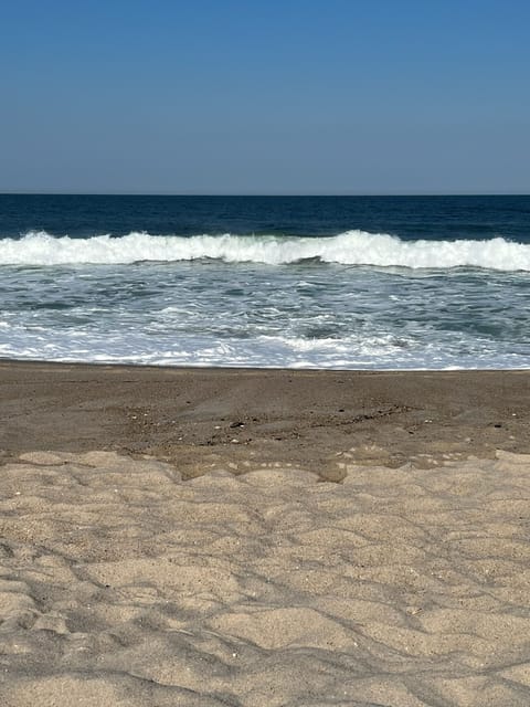 Beach nearby, sun loungers