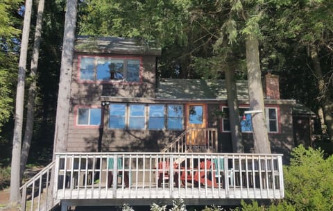 View of house from the dock on the water; deck gets full sun all afternoon