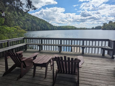 Custom build adirondack chairs on the deck