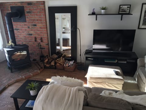 Wood stove in living  room