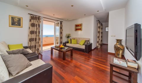 Large living room with sofa bed
