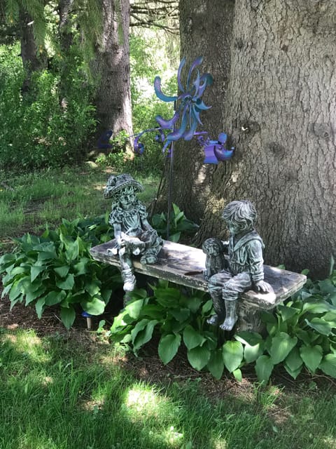 Some concrete yard-art.