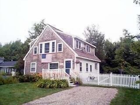 Front of MERE cottage.  Driveway has since been widened to accommodate 6 cars