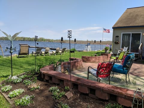 Springtime at the Lake. Gardens just beginning to bloom around the patio.