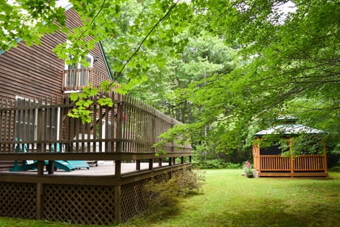 The deck is also conveniently close to the gazebo.