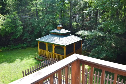 The gazebo as seen from the balcony of the master bedroom.