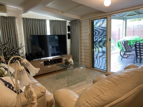 TV, fireplace, DVD player, books