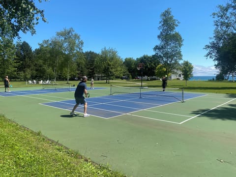 Enjoy views of Lake Huron from our sport court (pickleball, tennis, basketball) 