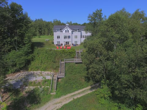 View of the House and the staircase from the beach. 