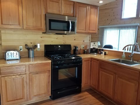 gas stove and microwave