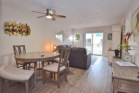 Open floorplan with new dining set