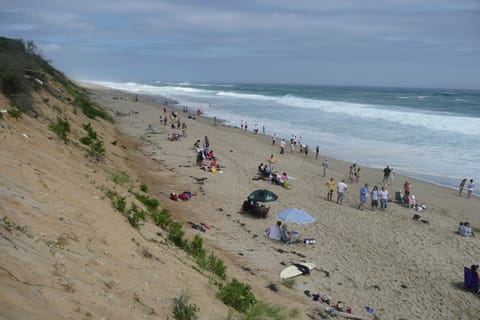 Beach nearby, sun loungers