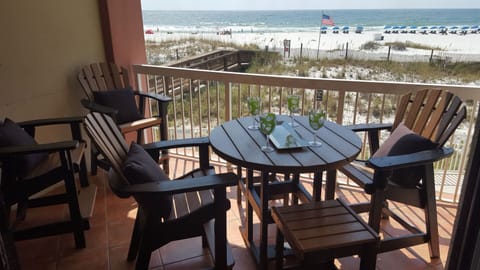 Top-of-the line balcony furniture. Comfortable - Height to View over the railing