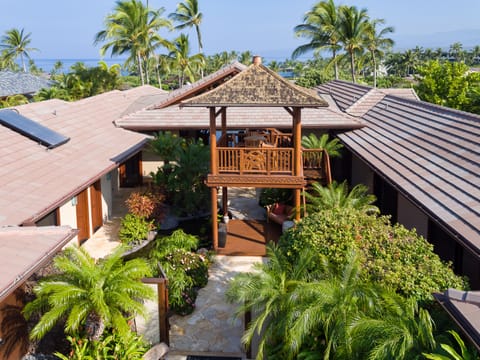 Arial view of our courtyard and  mountain viewing station