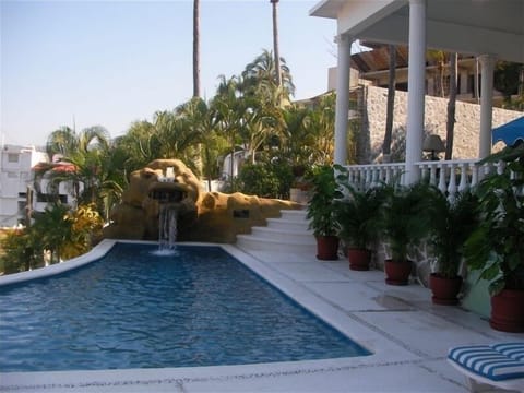 Side view of Pool looking towards Villa