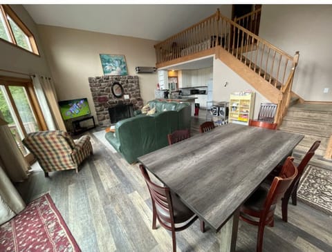 Dining area and great room, main house