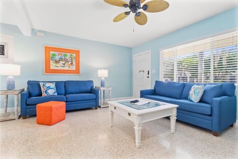 LR with two queen sleeper sofas with memory foam mattresses