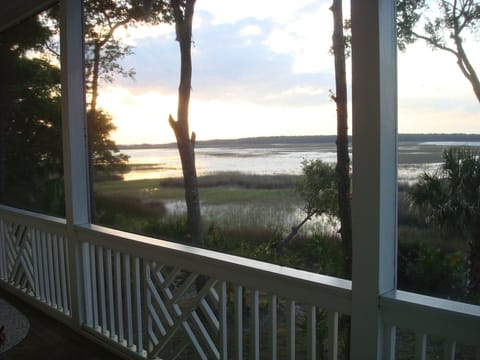 Marsh view off the back screen porch view during high tide