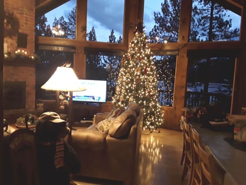 Smart TV, fireplace, DVD player, stereo