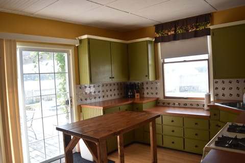 Pergola and pool when exit the slider door