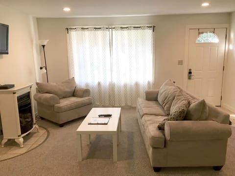 Cozy living room with fireplace 