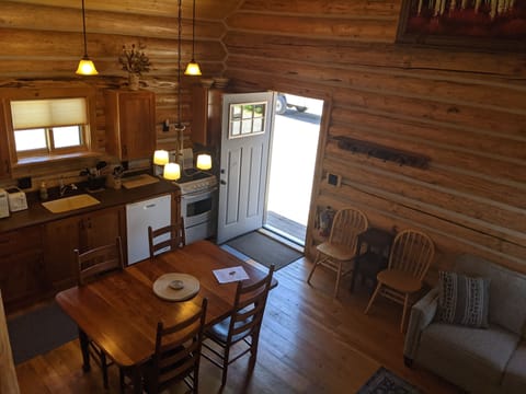 Side entry into cabin.