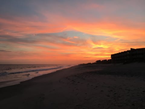 Sunset from our spot on North Topsail Beach