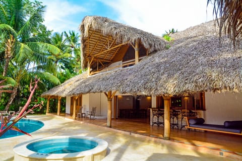 The main house, viewed from the bungalow and gazebo area