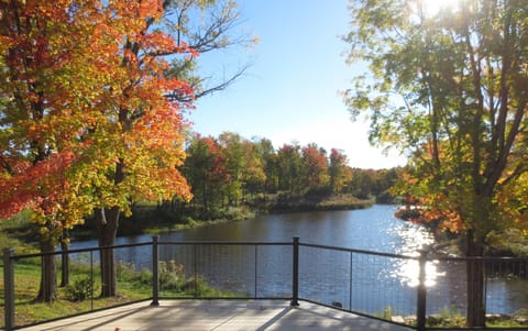 Autumn view of pond from Sitting Room