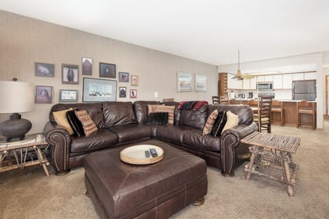 Comfy leather sofa in the Living Room