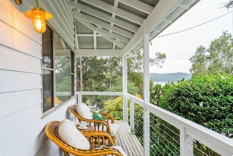 View from the comfy cane seating on the deck