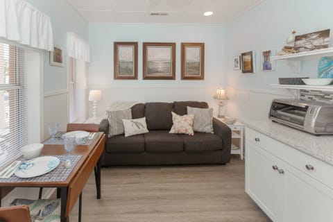 Queen sofa bed accommodates two additional guests