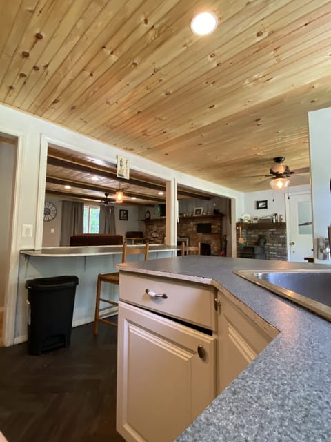 New Pine ceilings installed in kitchen, dining room, and living room area (2020)