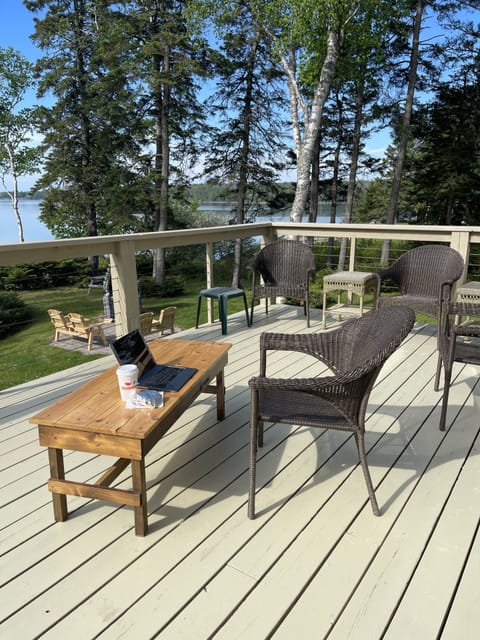 Morning coffee on the deck.