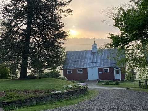 Misty Sunset over the house! 
