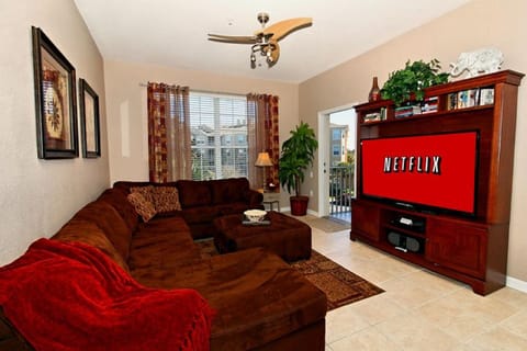 The whole family can sit around on our microfiber sectional
