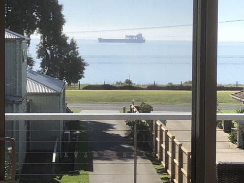 Actual view from lounge/kitchen - watch the big ships sail towards Geelong