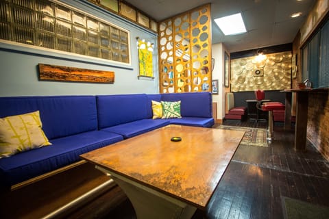 Entertainment area, bar with Music Wall in background