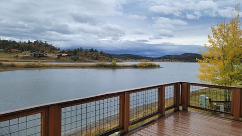 Fall weather from the deck looking at Lake Hatcher