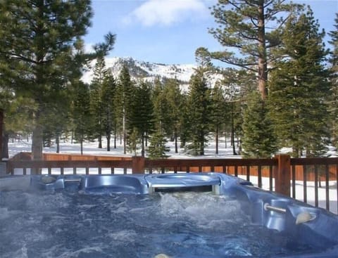 Enjoy a glass of wine in your jacuzzi and watch the sunset over the mountains.