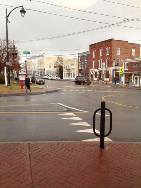 Main Street Manchester steps away from Tucked In.